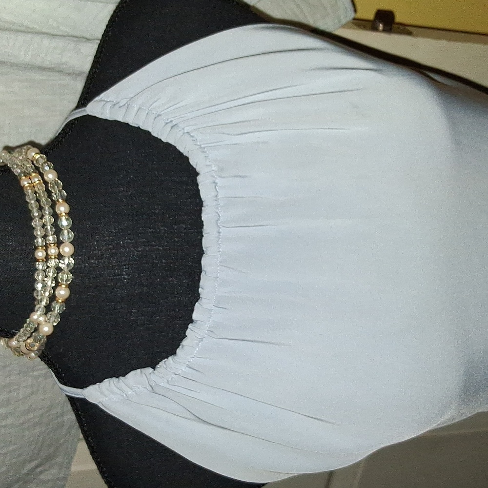 Vintage Gold and White Beaded Choker Necklace